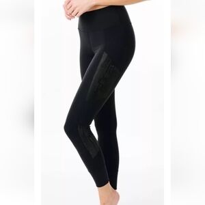 Zyia Active Cuffed Mirage 7/8 Leggings Women's Size 12 Black Hi-Rise Stretch